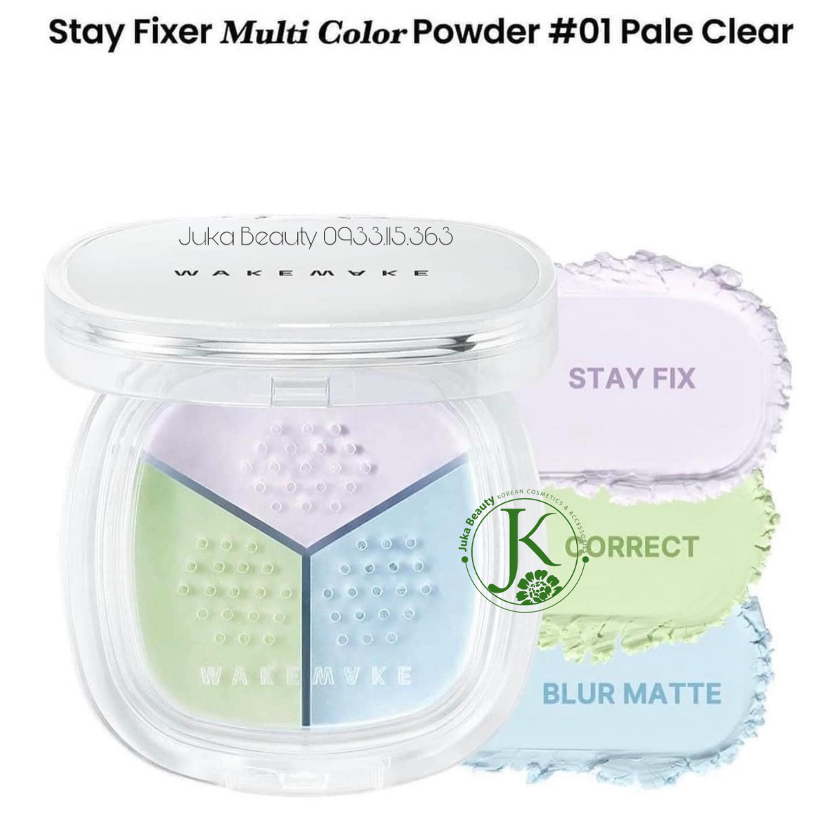  Phấn Phủ Dạng Bột Kiềm Dầu 24h Wakemake Stay Fixer Multi Color Powder 4g 