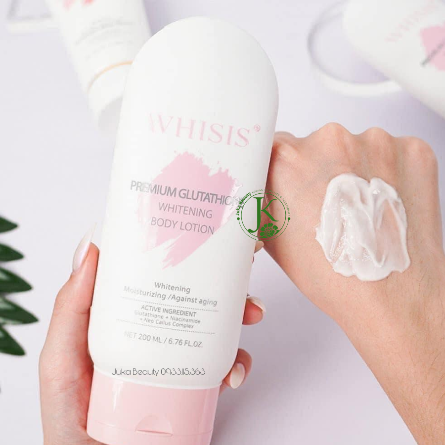  Kem Dưỡng Thể Ban Đêm Kích Trắng Tế Bào Gốc Whisis Premium Glutathione Whitening Body Lotion 200ml 