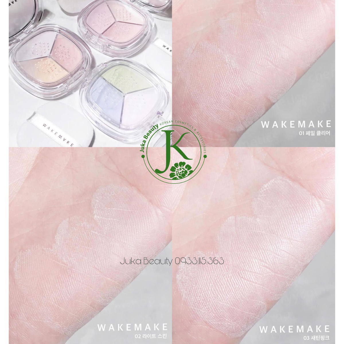  Phấn Phủ Dạng Bột Kiềm Dầu 24h Wakemake Stay Fixer Multi Color Powder 4g 