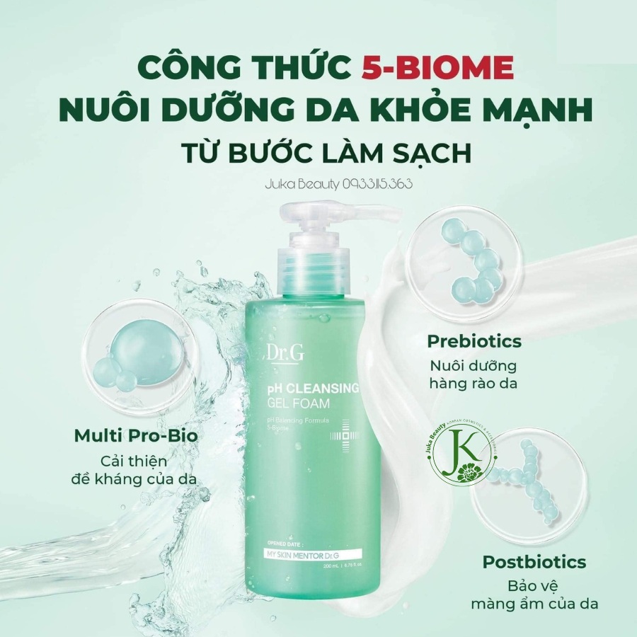  Sữa Rửa Mặt Sạch Sâu Dạng Gel Tạo Bọt Dr.G pH Cleansing Gel Foam 200ml 