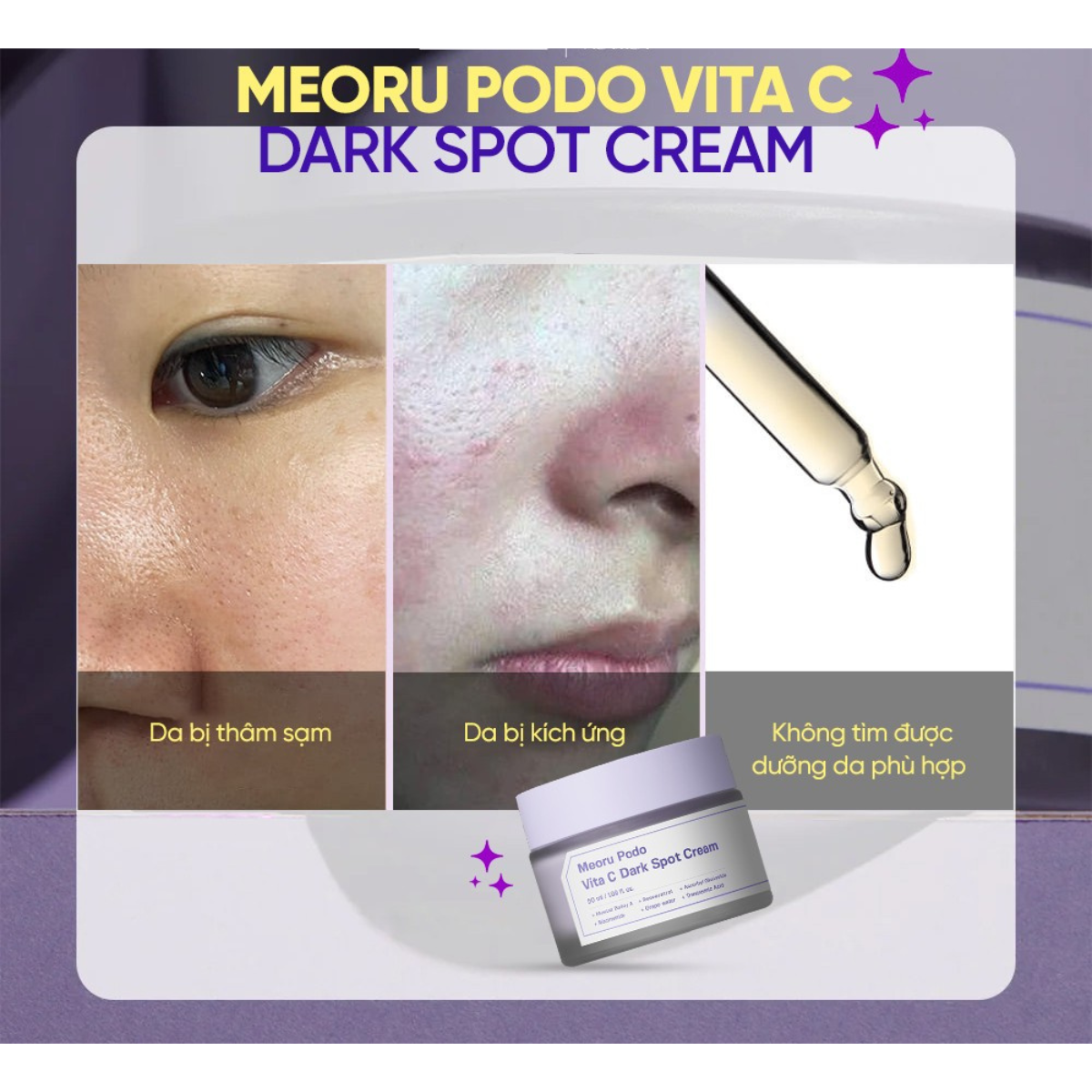  Kem Dưỡng Trắng Nho Đen, Chống Lão Hóa Sungboon Editor Meoru Podo Vita C Dark Spot Cream 50ml 