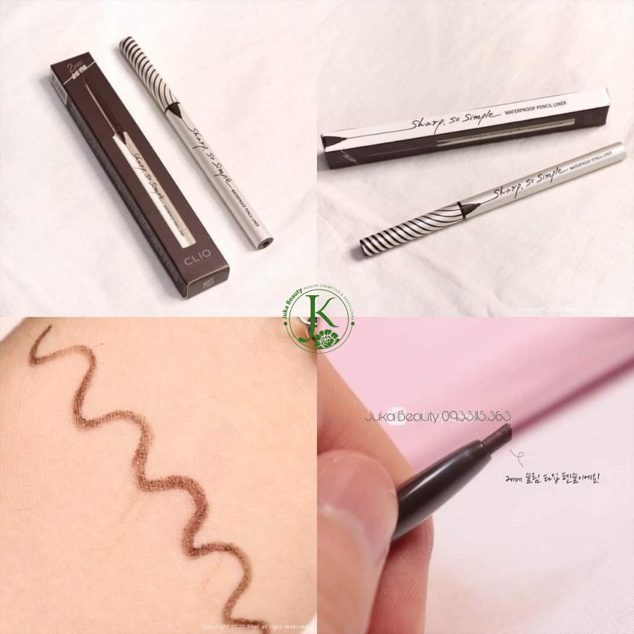  Chì kẻ mắt chống trôi Clio Sharp So Simple Waterproof Pencil Liner 