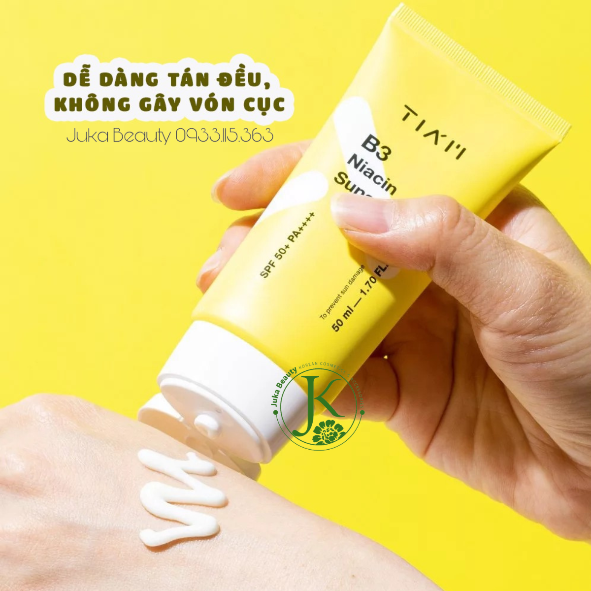 (SALE LỖ) Kem Chống Nắng Phổ Rộng, Dưỡng Trắng Da Tiam B3 Niacin Sunscreen SPF50+ PA++++ 50ml 