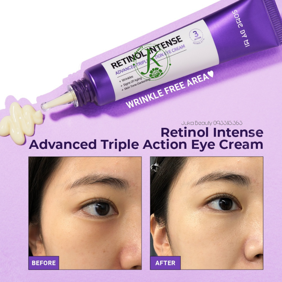  Kem Dưỡng Mắt Some By Mi 0.1% Retinol Intense Advanced Triple Action Eye Cream 30ml 
