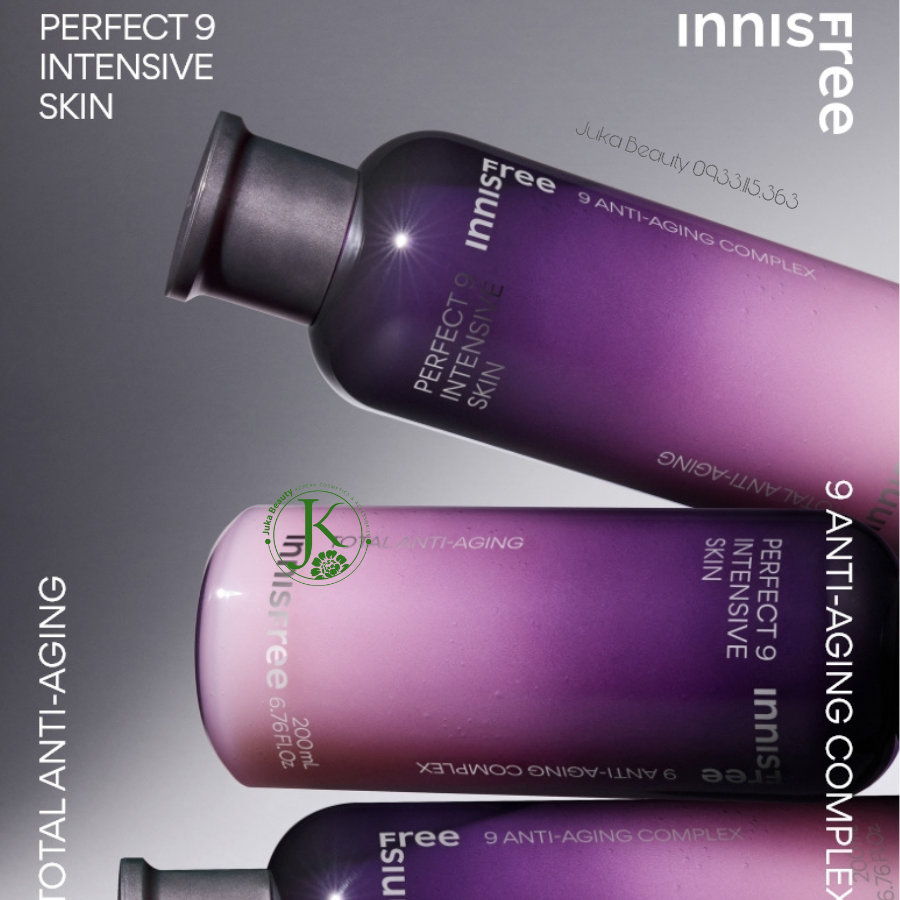  (Mẫu mới) Nước Hoa Hồng Dưỡng ẩm, Chống Lão Hóa Innisfree Perfect 9 Intensive Skin 200ml 