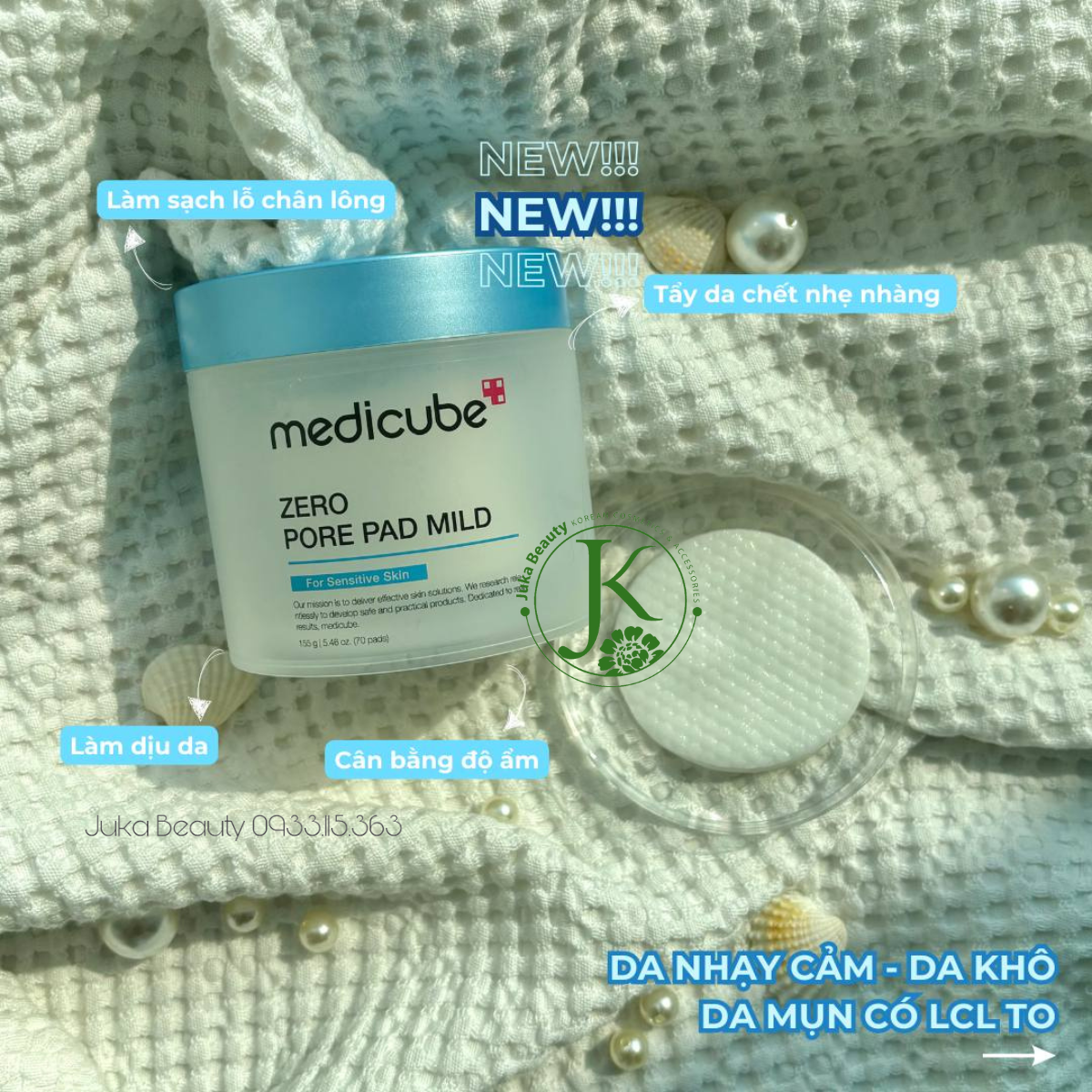  Toner Pad Sạch Lỗ Chân Lông, Dành Cho Da Nhạy Cảm Medicube Zero Pore Pad Mild (70 Miếng) 