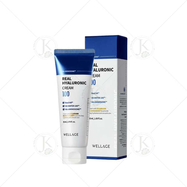  Kem Dưỡng ẩm, Làm Dịu Da Wellage Real HYALURONIC 100 Cream 50ml (XANH DƯƠNG) 