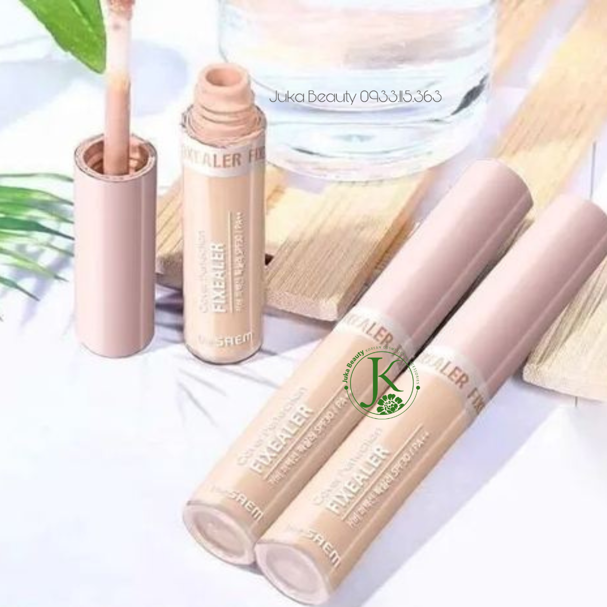  Kem Che Khuyết Điểm Mỏng Nhẹ, Lâu Trôi The Saem Cover Perfection Fixealer SPF30 PA++ 6.5g 