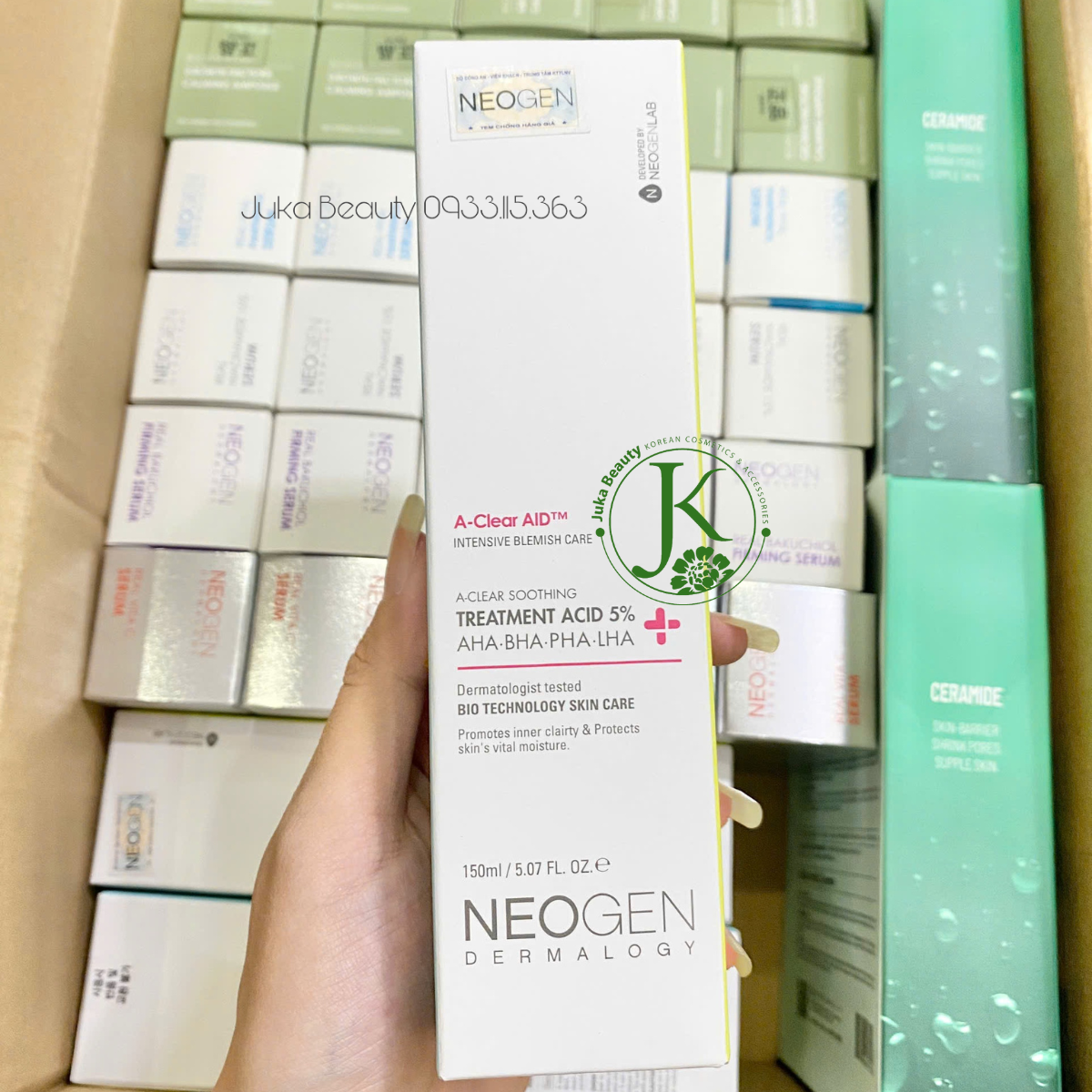  Nước Hoa Hồng Tẩy Tế Bào Chết Neogen AHA.BHA.PHA.LHA A-Clear Soothing Treatment Acid 5% 150ml 