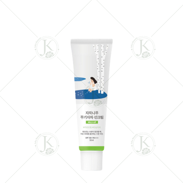 (XANH LÁ) Kem Chống Nắng Dưỡng ẩm, Nâng Tone Round Lab Birch Juice Mild Up Sunscreen SPF 50 PA 50ml