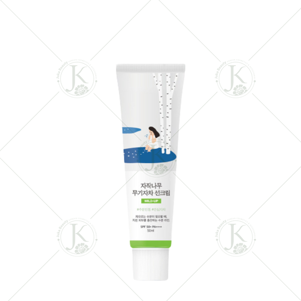  (XANH LÁ) Kem Chống Nắng Dưỡng ẩm, Nâng Tone Round Lab Birch Juice Mild Up Sunscreen SPF 50+ PA++++ 50ml 