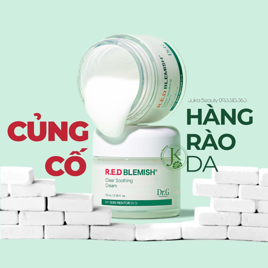  (Mẫu mới) Kem Dưỡng ẩm Làm Dịu, Phục Hồi Da DR.G R.E.D Blemish Clear Soothing Cream 70ml 