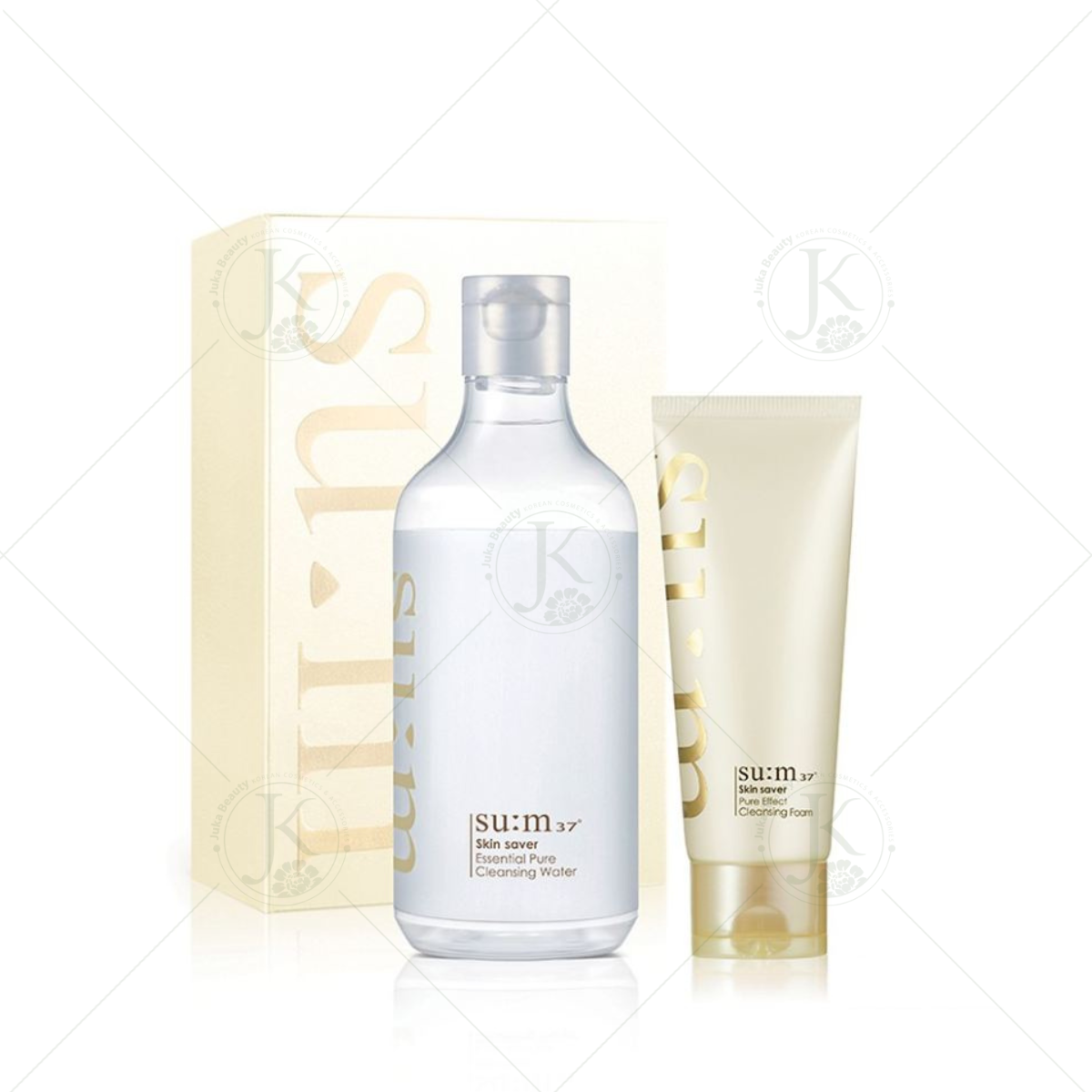 Nước Tẩy Trang Dịu Nhẹ Su:m37 Skin Saver Essential Pure Cleansing Water Special Set 400ml (Tặng kèm sữa rửa mặt 100ml)