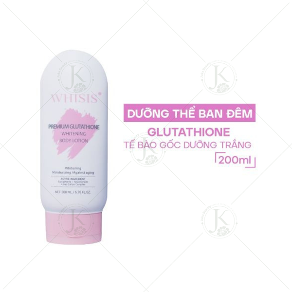  Kem Dưỡng Thể Ban Đêm Kích Trắng Tế Bào Gốc Whisis Premium Glutathione Whitening Body Lotion 200ml 