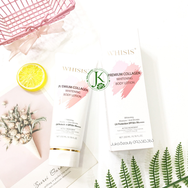  Kem Dưỡng Thể Chống Nắng Whisis Premium Collagen Whitening Body Lotion SPF50+ PA++++ 200ml 