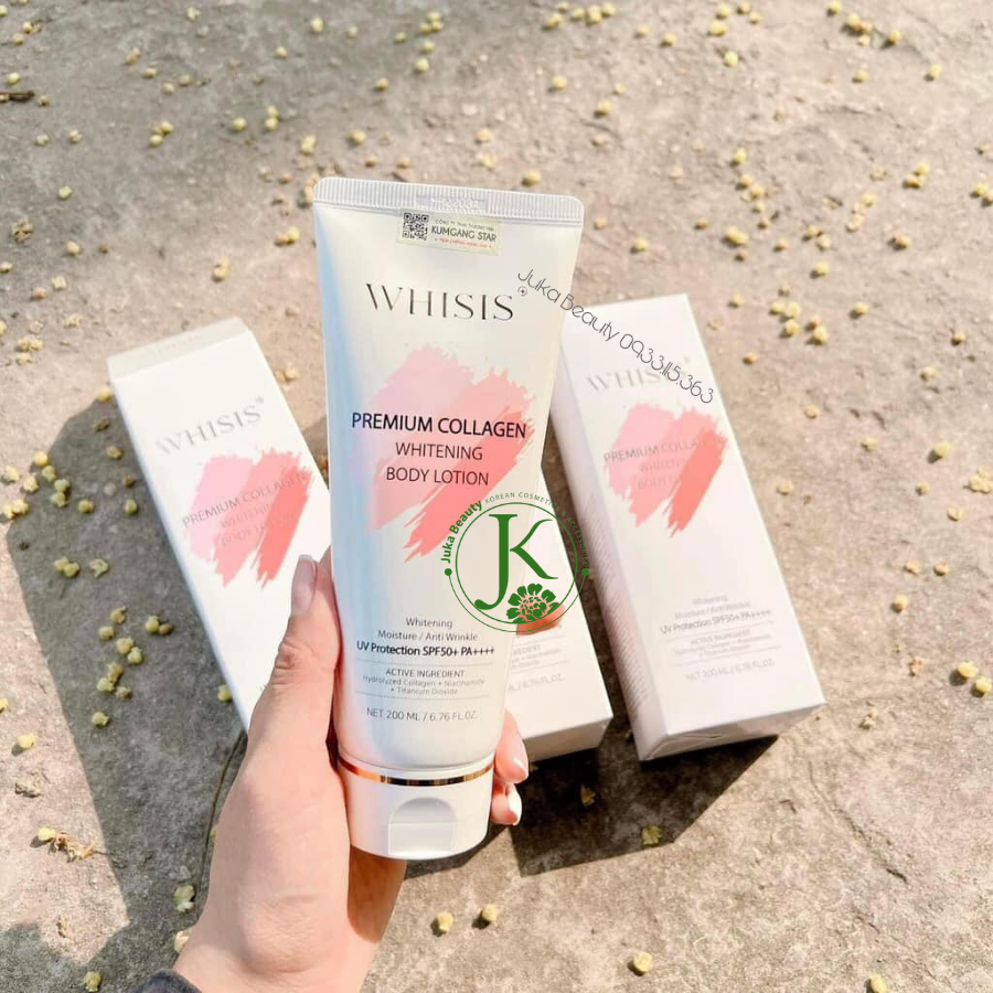  Kem Dưỡng Thể Chống Nắng Whisis Premium Collagen Whitening Body Lotion SPF50+ PA++++ 200ml 