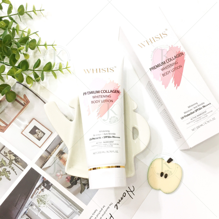  Kem Dưỡng Thể Chống Nắng Whisis Premium Collagen Whitening Body Lotion SPF50+ PA++++ 200ml 