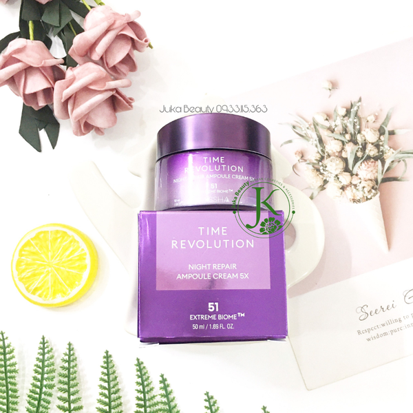  (Mẫu mới) Kem dưỡng chống lão hóa Missha Time Revolution Night Repair Ampoule Cream 5X 50ml 
