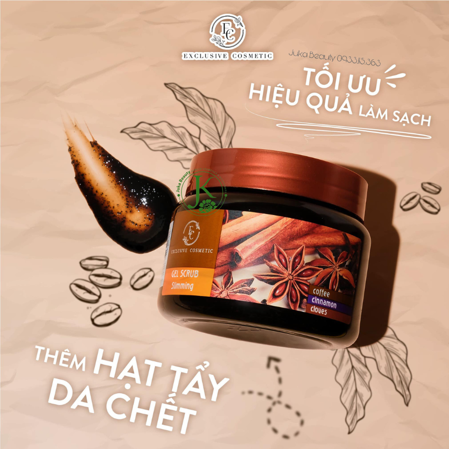  Tẩy Tế Bào Chết Quế Hồi Exclusive Cosmetic Cafe Gel Scrub Coffee & Cinnamon Cloves 380g 