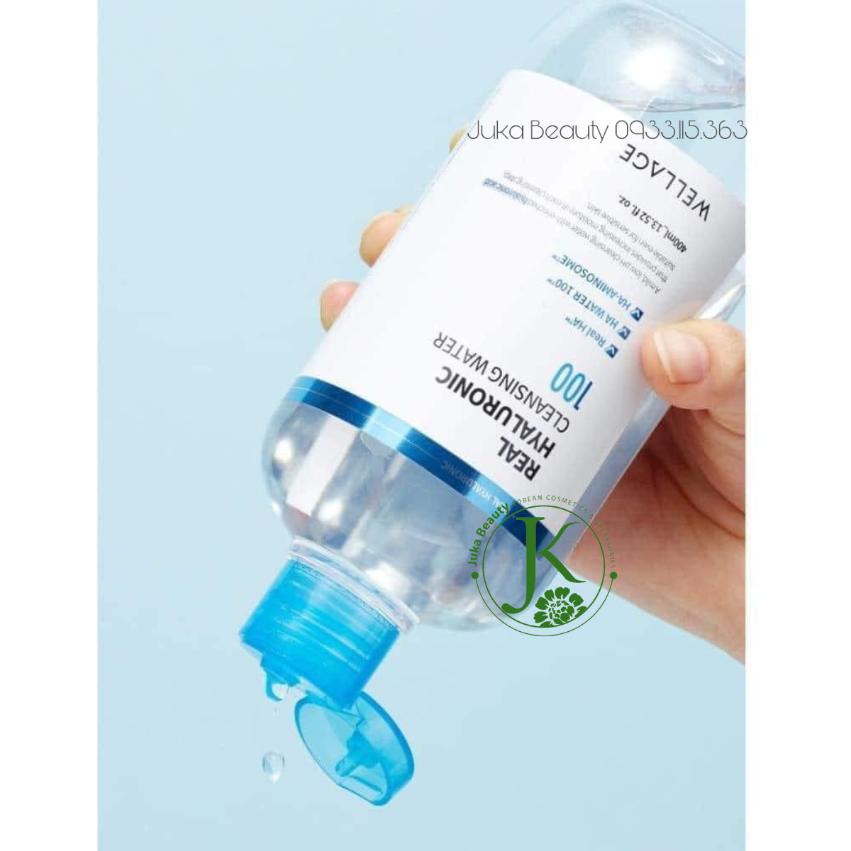  Nước Tẩy Trang Sạch Da, Dịu Nhẹ Wellage Real Hyaluronic Cleansing Water 400ml 