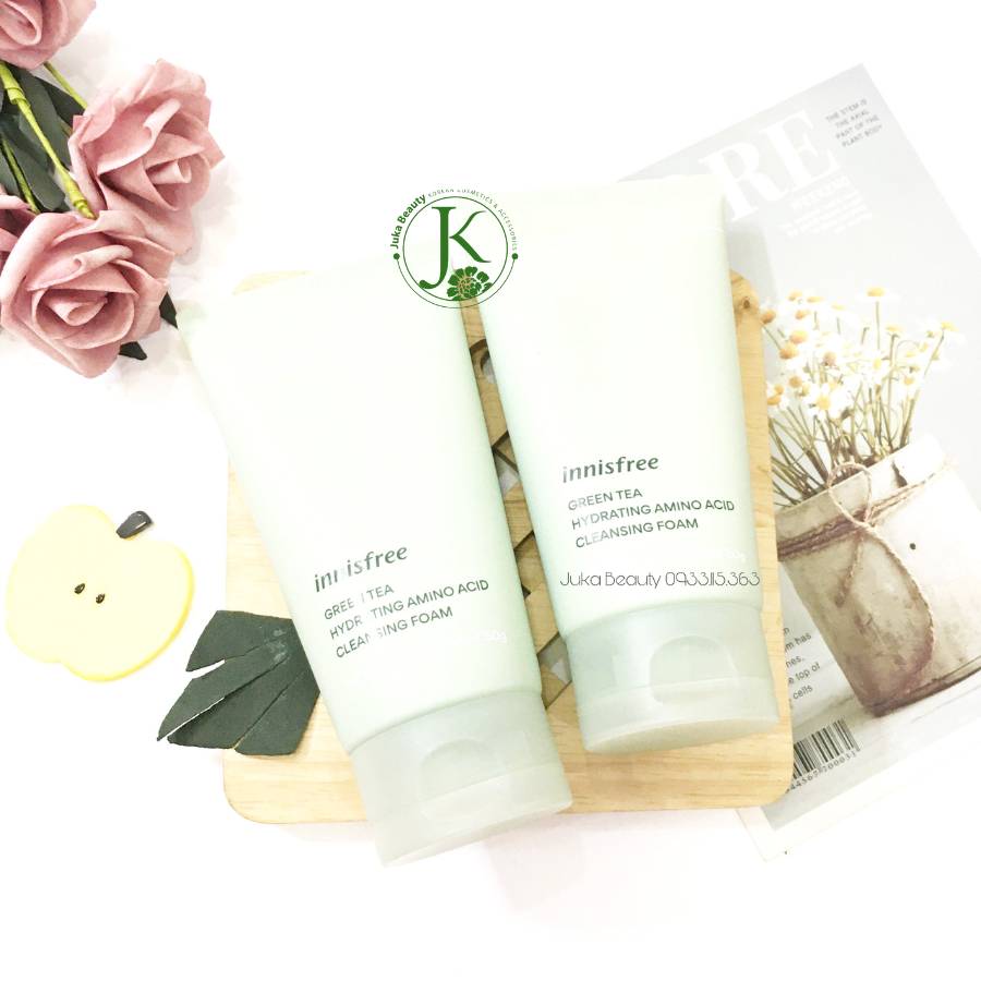  Sữa Rửa Mặt Trà Xanh Sạch Sâu Da Innisfree Green Tea Hydrating Amino Acid Cleansing Foam 150g 