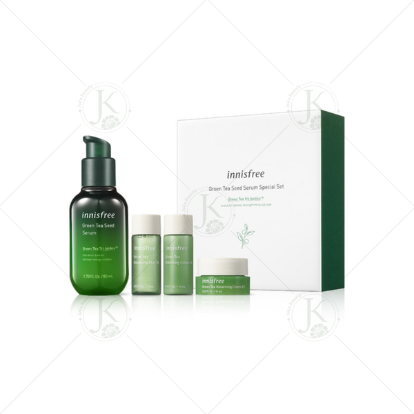 [4 món] Bộ dưỡng da cấp ẩm sâu, phục hồi từ trà xanh Innisfree Green Tea Seed Serum Special Set