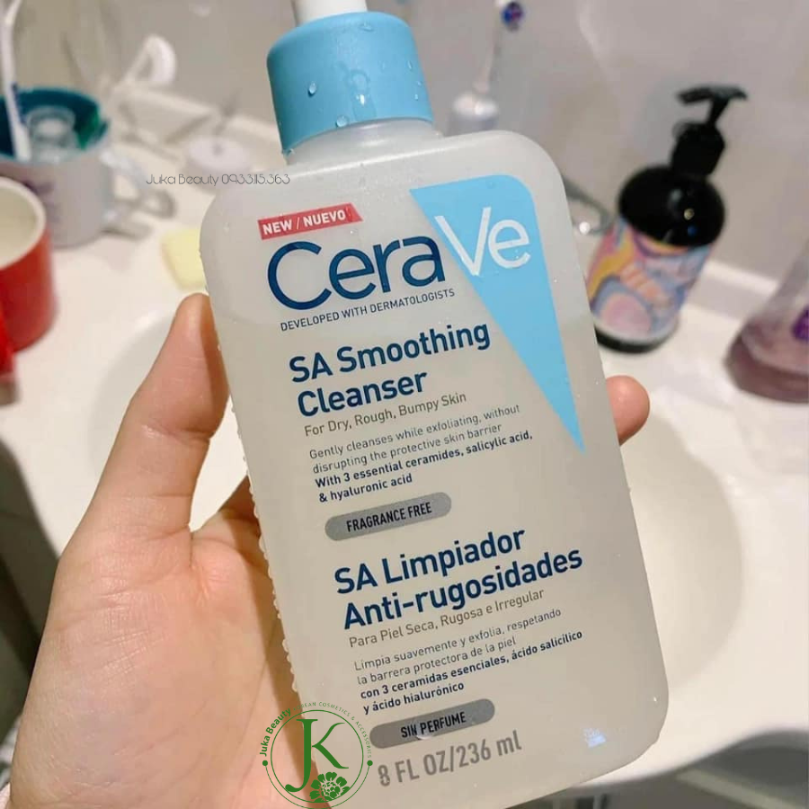  Sữa Rửa Mặt Sạch Sâu, Dịu Nhẹ Cerave SA Smoothing Cleanser (Bản Pháp) 236ml 
