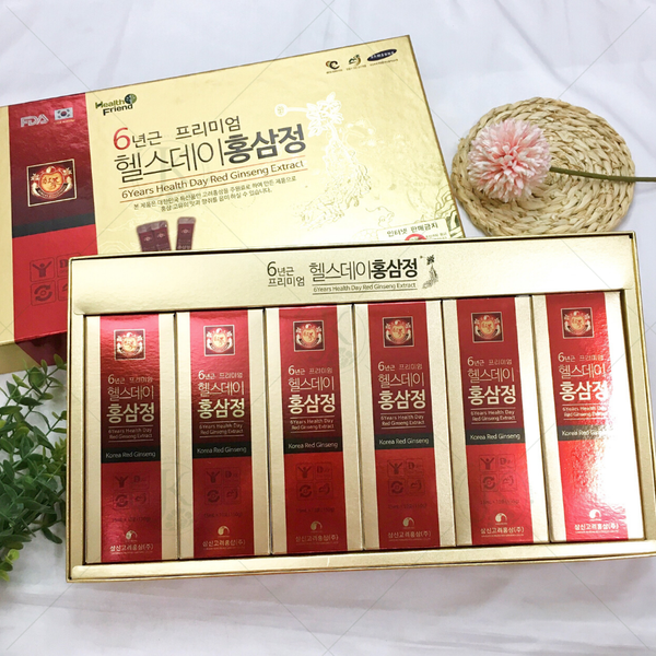  Nước hồng sâm dạng gói 6 năm tuổi Samshin 6 years Health Day Red Ginseng Extract 15ml 