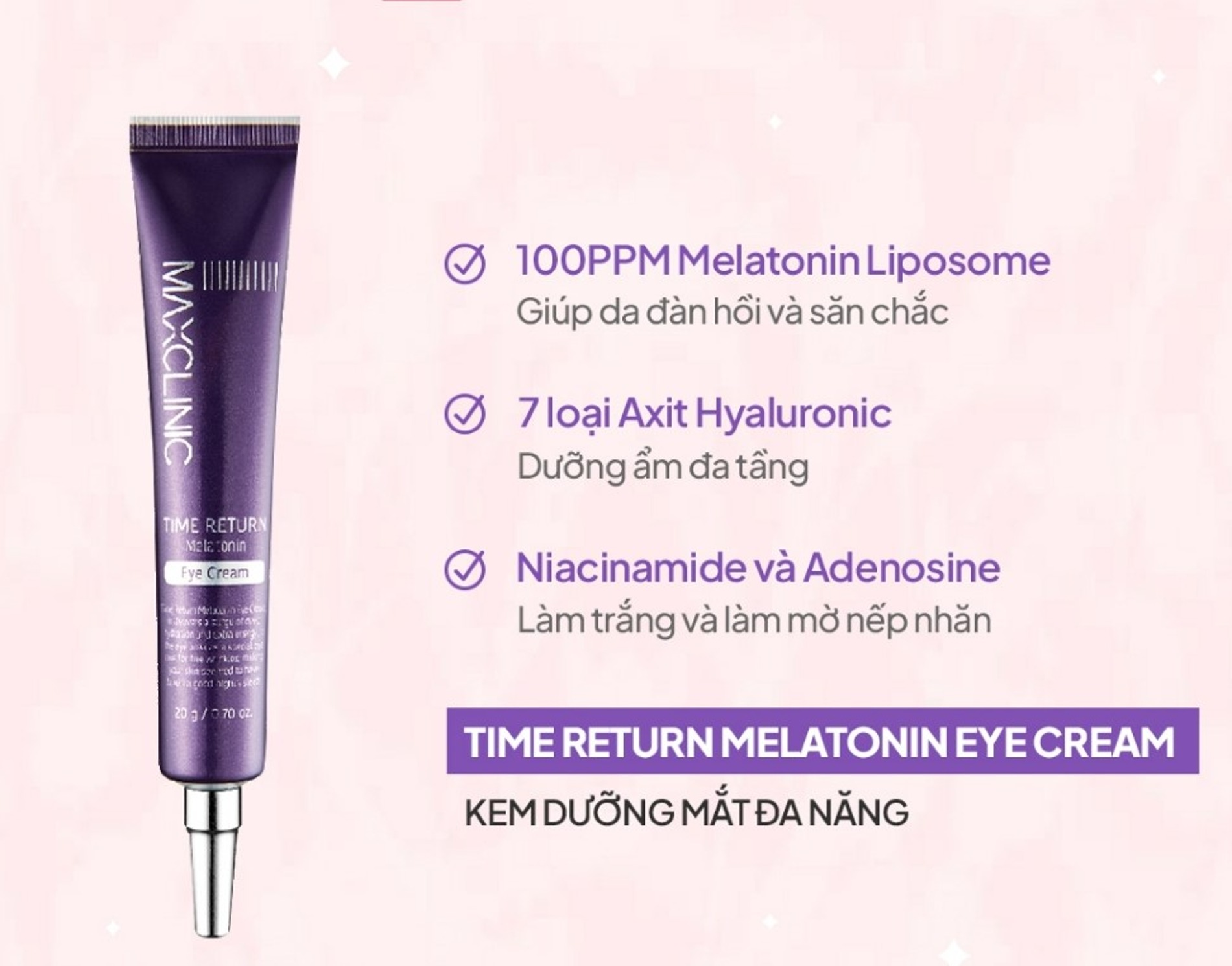  Kem Dưỡng Mắt Maxclinic Time Return Melatonin Eye Cream 20g 