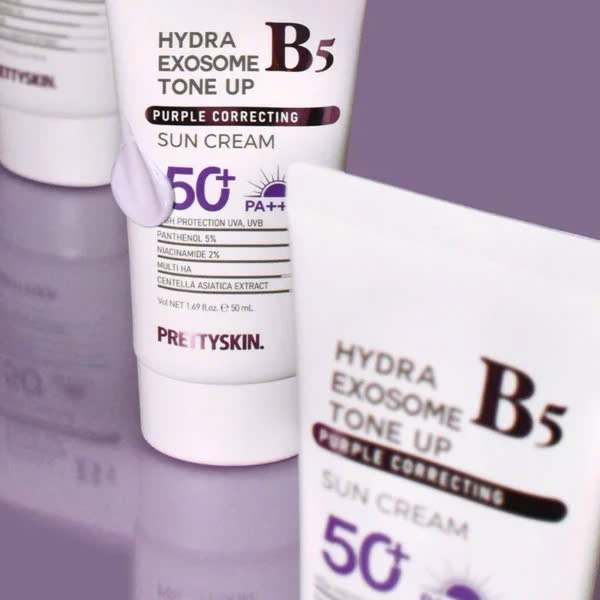  (TÍM) Kem Chống Nắng Nâng Tone PrettySkin Hydra B5 Exosome Tone Up Purple Sun Cream SPF50+ PA++++ 50ml 