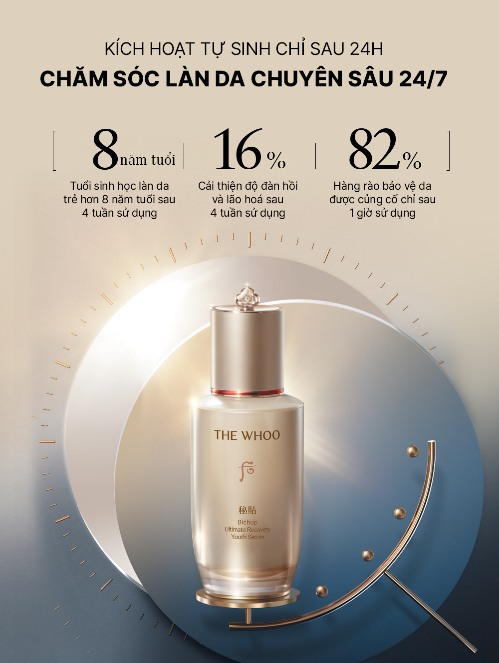  Tinh Chất Dưỡng ẩm, Ngừa Lão Hóa The Whoo Bichup Ultimate Recovery Youth Serum 20ml 