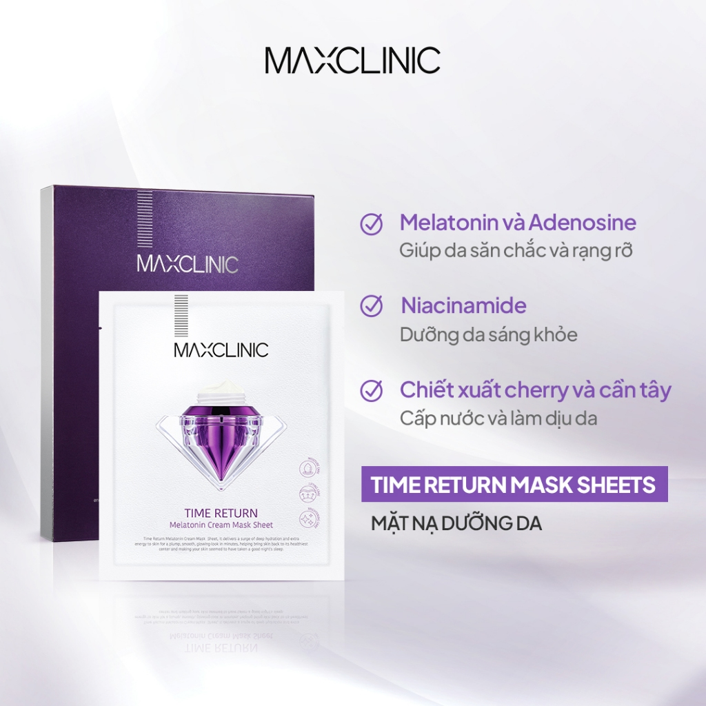 (1 MIẾNG) Mặt Nạ Maxclinic Time Return Melatonin Cream Mask Sheet 28g 