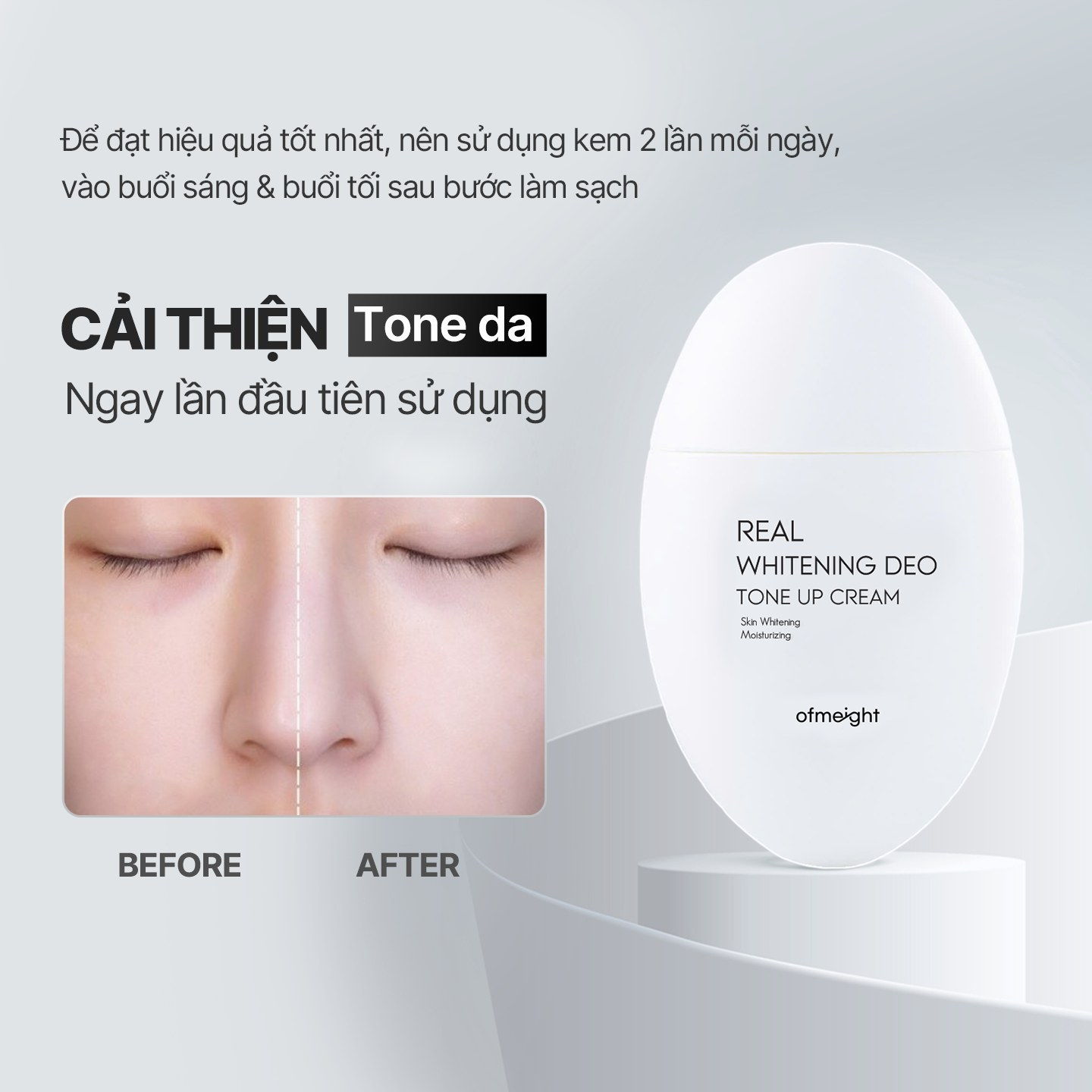  Kem Dưỡng Ofmeight Sáng Da, Dưỡng Ẩm Ofmeight Real Whitening Deo Tone Up Cream 50ml 