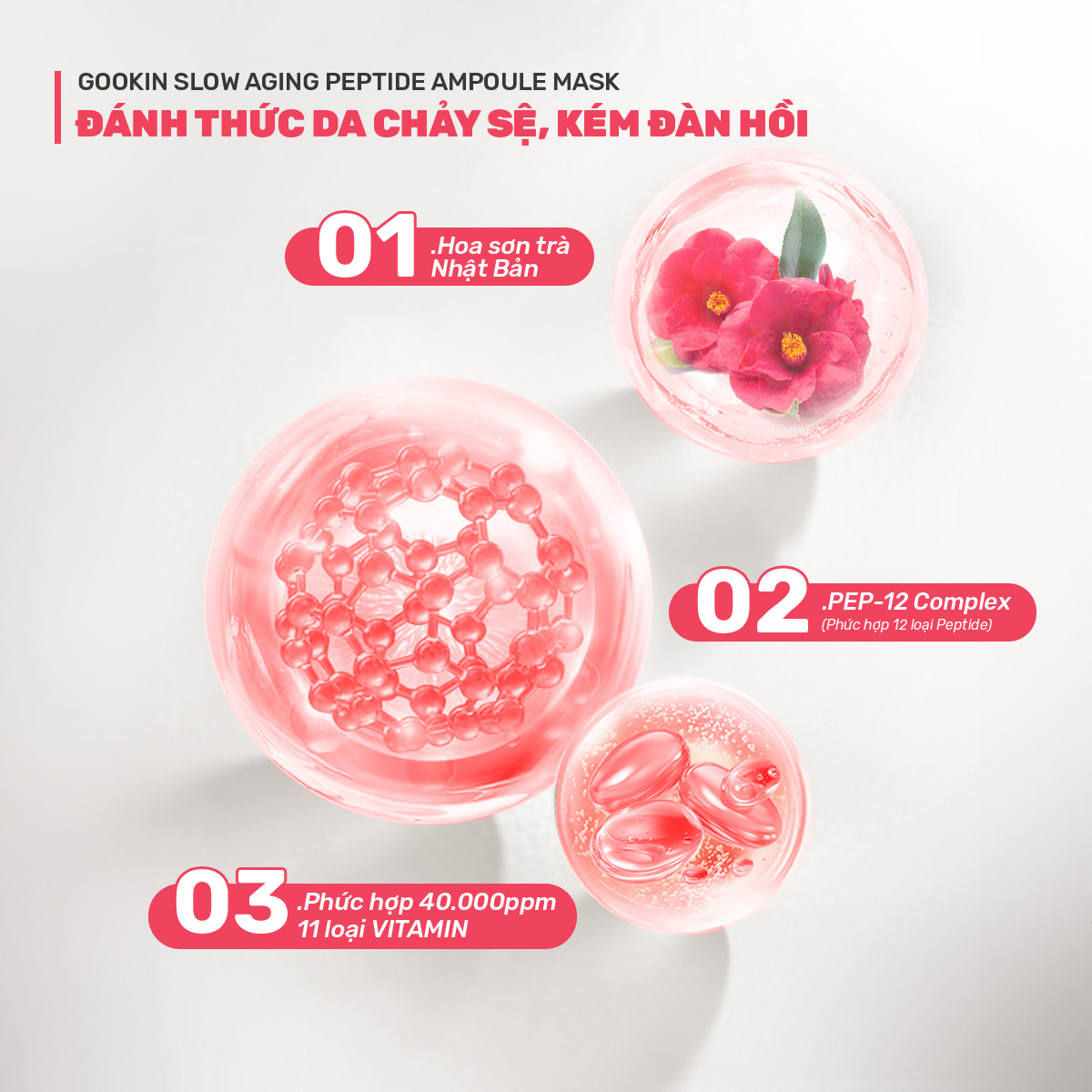  ( 1 Miếng) Mặt nạ giấy dưỡng ẩm, sáng da Gookin Ampoule Mask 30ml 