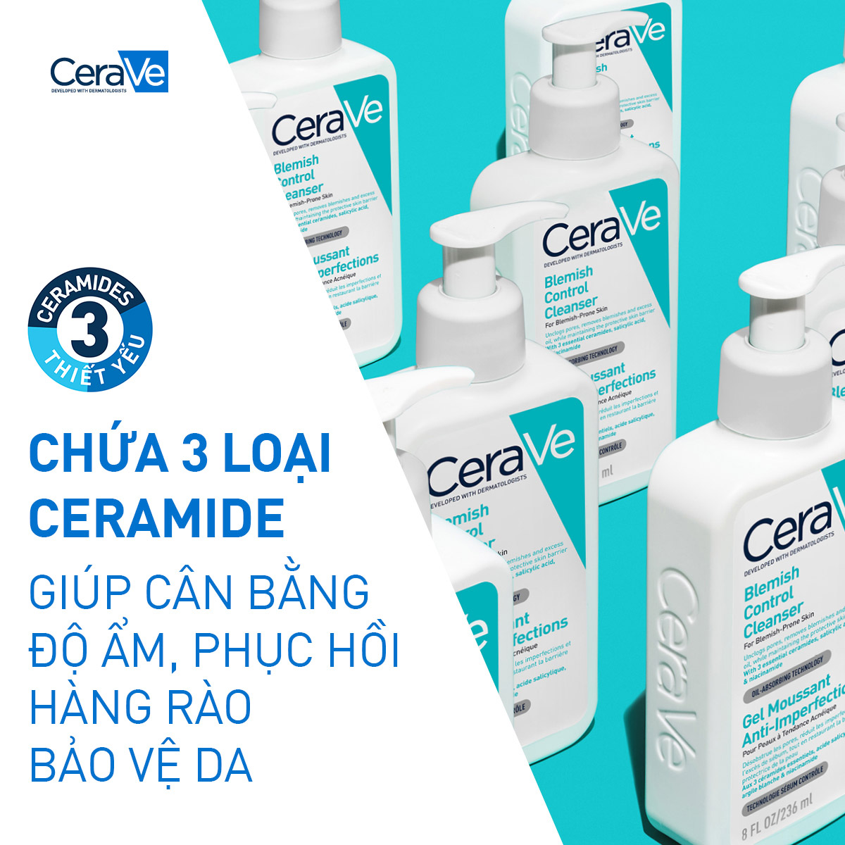  Sữa Rửa Mặt Cerave Blemish Control Cleanser 236ml 