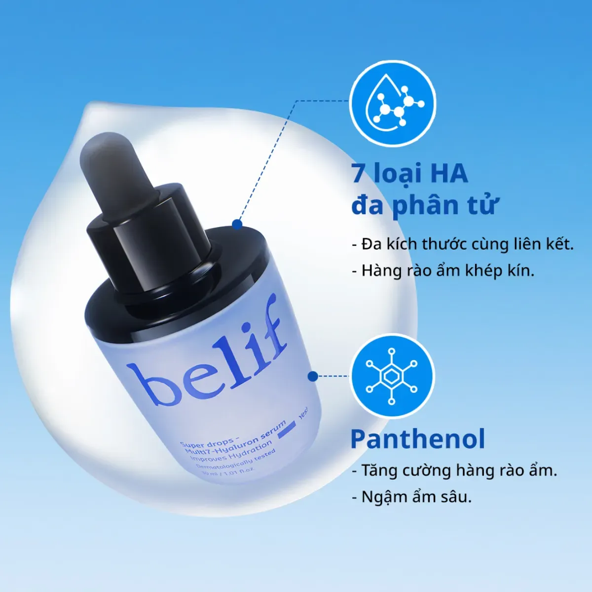  Tinh Chất Dưỡng Ẩm, Dịu Da Belif Super Drops Multi7 Hyaluron Serum 30ml 