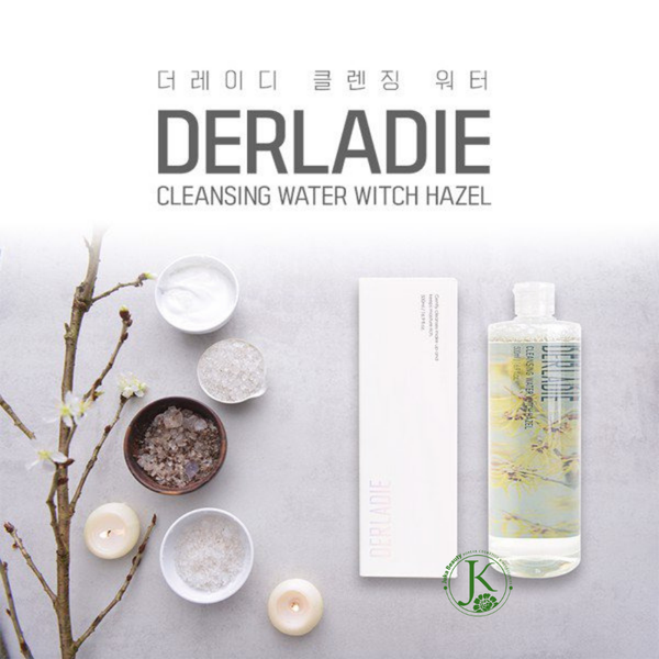  Nước tẩy trang làm sạch da, kháng khuẩn dịu nhẹ Derladie Cleansing Water Witch Hazel 