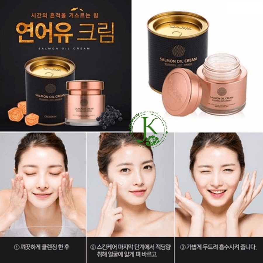  Kem Dưỡng Trắng Sáng Ngăn Ngừa Lão Hóa Chiết Xuất Dầu Cá Hồi Cre8skin Salmon Oil Cream 80g 