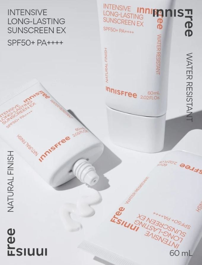 (Mẫu Mới) Kem Chống Nắng Kiềm Dầu, Lâu Trôi Innisfree Intensive Long Lasting Sunscreen Ex SPF50+PA++++ 60ml 