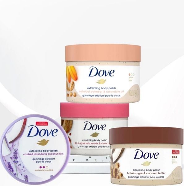  (Bản Mỹ) Tẩy Tế Bào Chết Cơ Thể Làm Sạch Da DOVE EXFOLIATING BODY POLISH 298g 