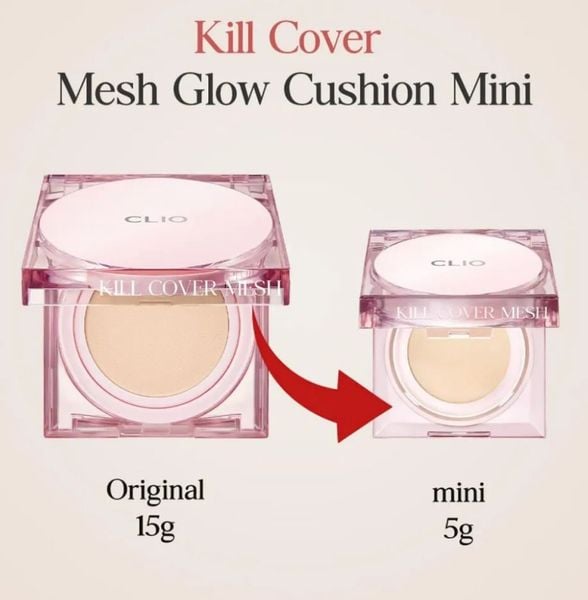  (KÈM LÕI) Phấn Nước Che Phủ, Căng Mướt Clio Kill Cover Mesh Glow Cushion SPF50+ / PA++++ 15g*2 