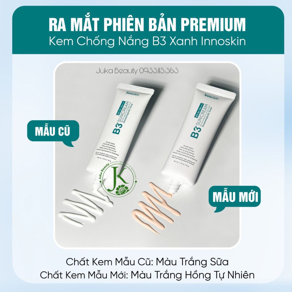  Kem Chống Nắng Phổ Rộng, Nâng Tone Innoskin B3 Suncream 50g 
