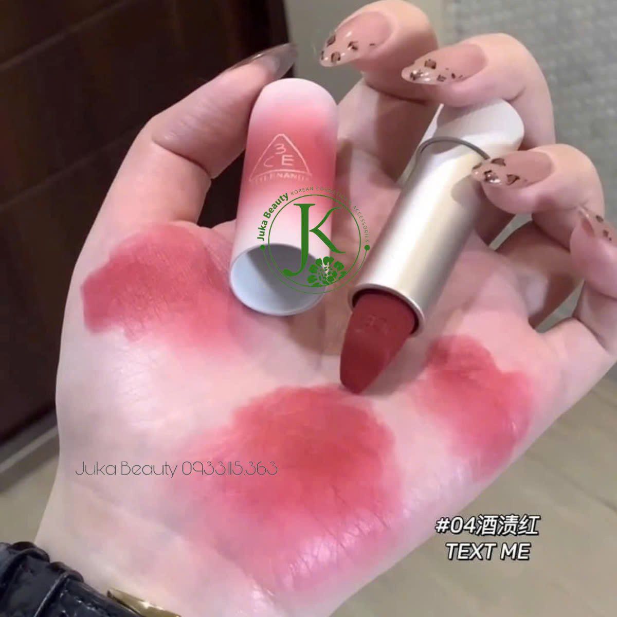  Son Thỏi Lì 3CE Cashmere Hug Lipstick mới nhất 2024 