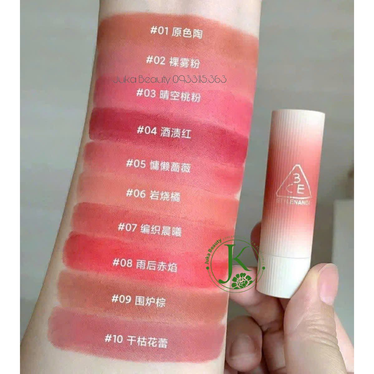  Son Thỏi Lì 3CE Cashmere Hug Lipstick mới nhất 2024 