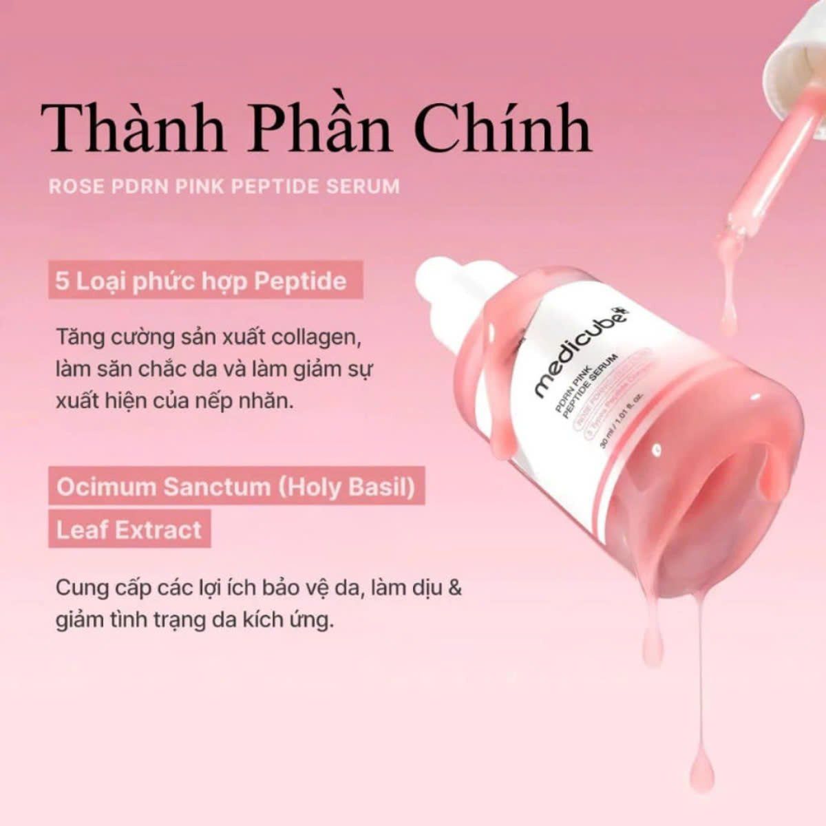  (TÁCH SET CHAI 30ml) Tinh Chất Làm Sáng, Săn Chắc Da Medicube PDRN Pink Peptide Serum 