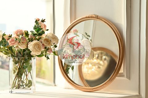  MR-2816: Nice Hand Made Rattan Round Mirror 