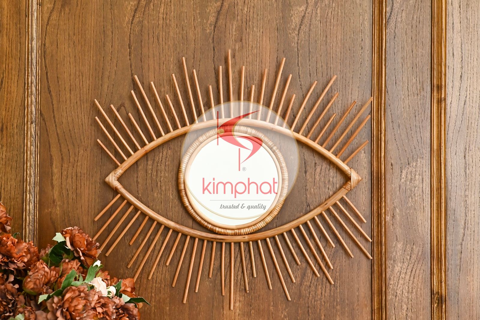 MR-2815: Charming Eye Shape Rattan Mirror