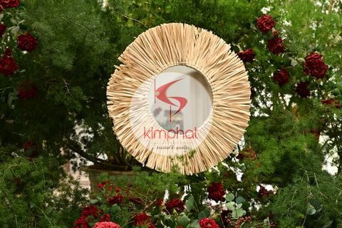  MP-2801: Beautiful Handmade Palm Leaf Mirror 