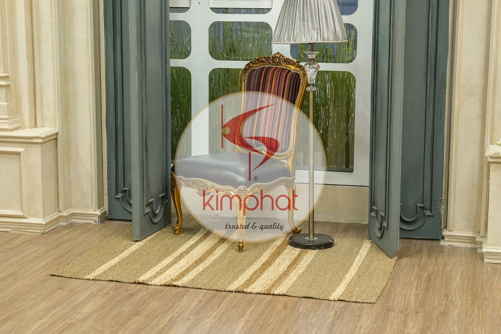 RM-2818: Lovely Seagrass Rug Dining Room