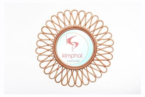  MR-2804: Interesting Round Rattan Mirror 